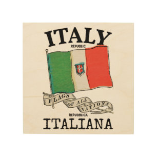 Vintage Italy Country Flag Wood Wall Art