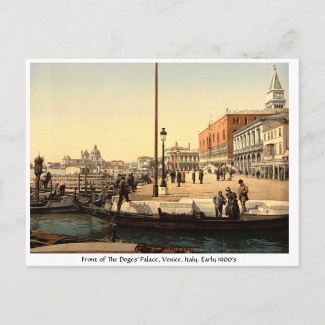 Vintage Italy, Doges Palace Venice Postcard (Front)
