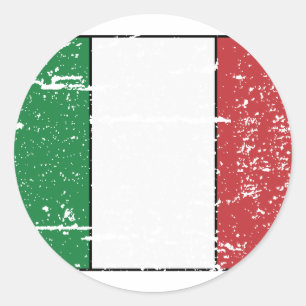 Vintage Italy Flag Classic Round Sticker