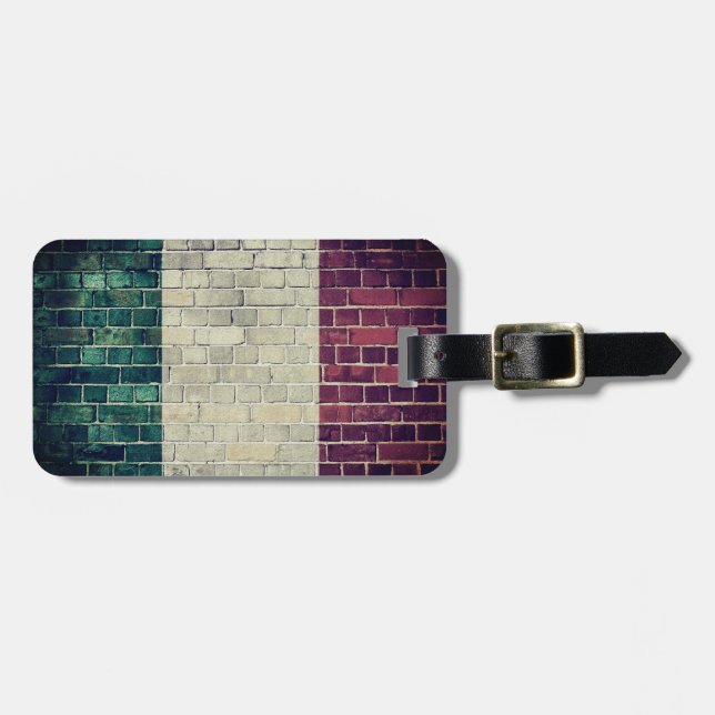 Vintage Italy flag Luggage Tag (Front Horizontal)