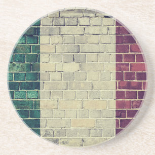 Vintage Italy flag Sandstone Coaster