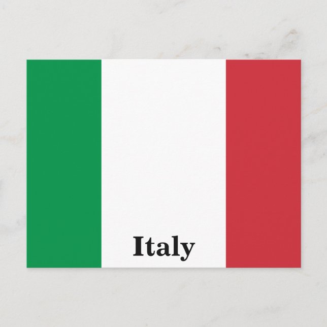 Vintage Italy Flag Travel Tourism Postcard (Front)