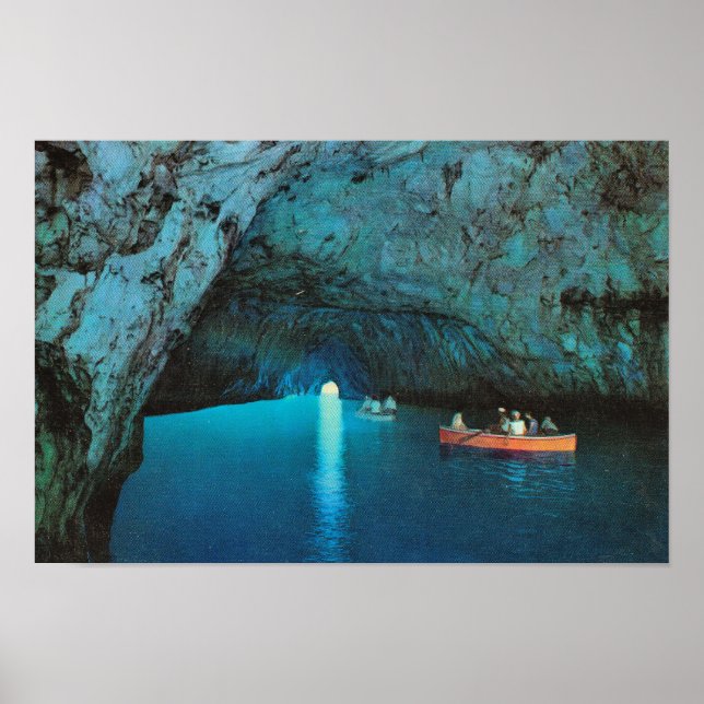Vintage Italy, Italy, Capri, Blue Grotto Poster (Front)