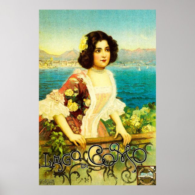 Vintage Italy Lake Como Travel Poster | Lago di Co (Front)