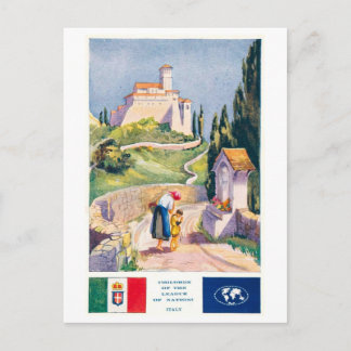 Vintage Italy League of Nations Postcard