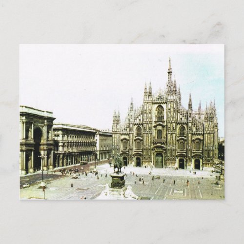 Vintage Italy Milan Cathedral Postcard