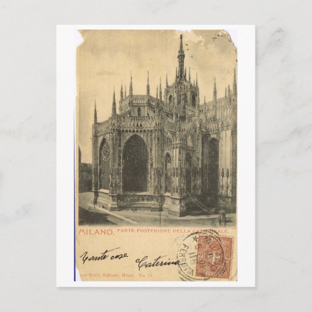Vintage Italy, Milano, Duomo 1900 Postcard (Front)