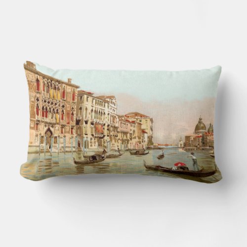 Vintage Italy Palazzo Franchetti Venezia Venice Lumbar Pillow