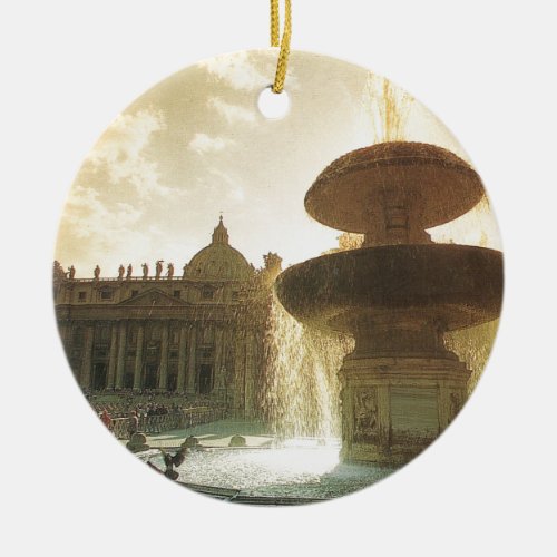 Vintage Italy Rome Vatican St Peters Ceramic Ornament