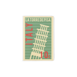 Vintage Italy Stamp Passport Holder Cover Case