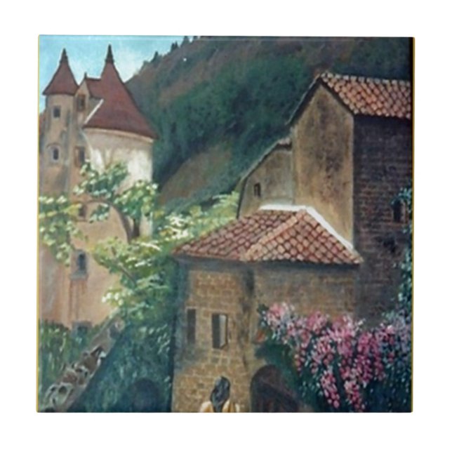 Vintage Italy street scenes Tile (Front)