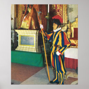 Vintage Italy, Swiss Guard, Vatican Poster