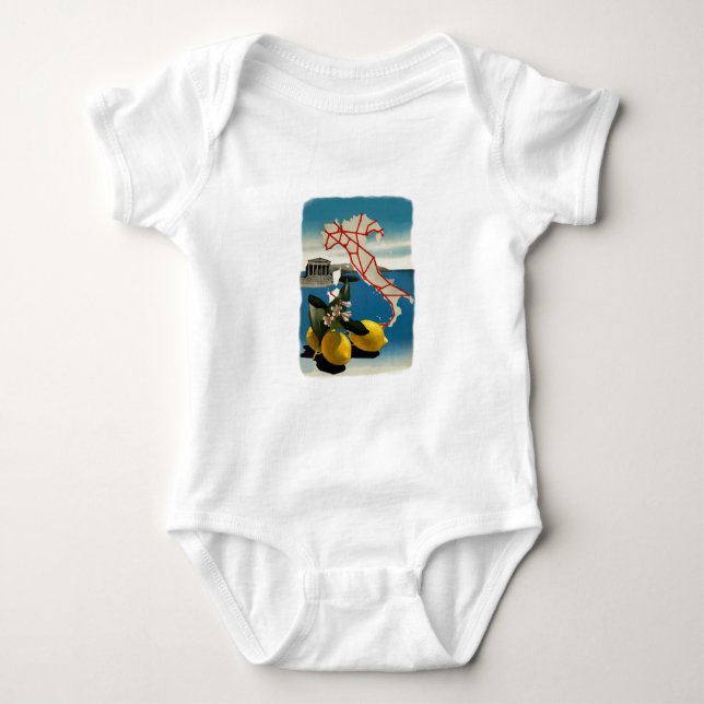 Vintage Italy Travel Baby Bodysuit (Front)