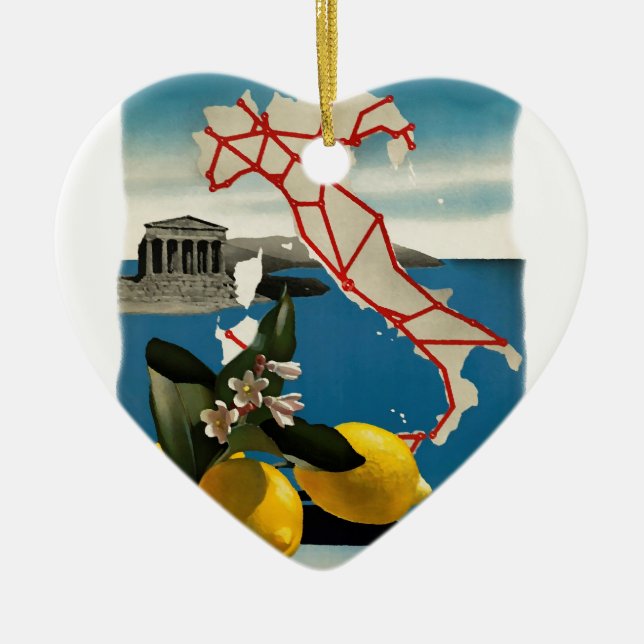 Vintage Italy Travel Ceramic Ornament (Front)