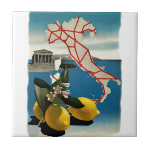 Vintage Italy Travel Ceramic Tile