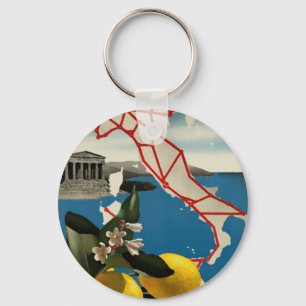 Vintage Italy Travel Keychain