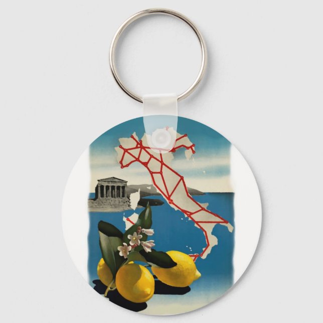 Vintage Italy Travel Keychain (Front)