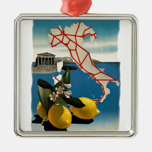 Vintage Italy Travel Metal Ornament