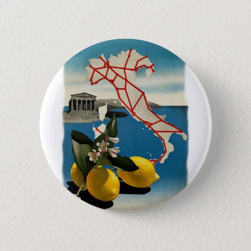 Vintage Italy Travel Pinback Button