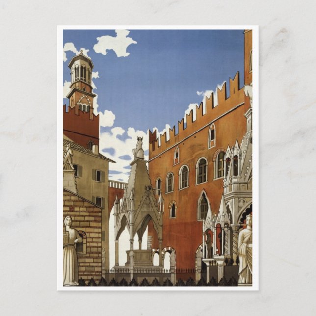 Vintage Italy Travel Poster Postcard (Front)