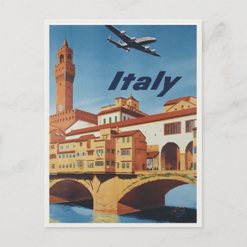 Vintage Italy Travel Poster Postcard