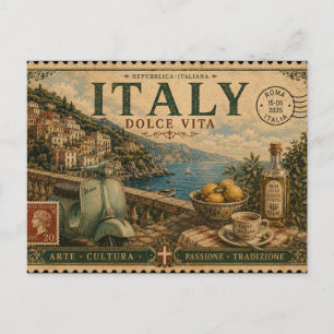 Vintage Italy Vacation Souvenir Postcard