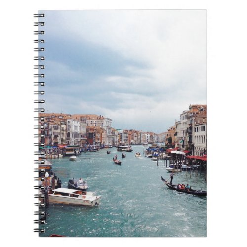 Vintage Italy Venice Canal Photo Notebook