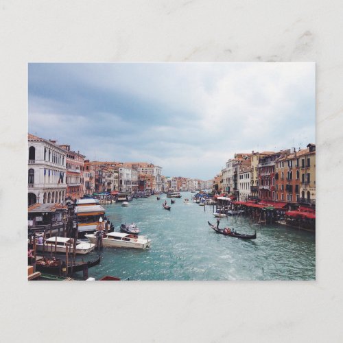Vintage Italy Venice Canal Photo Postcard