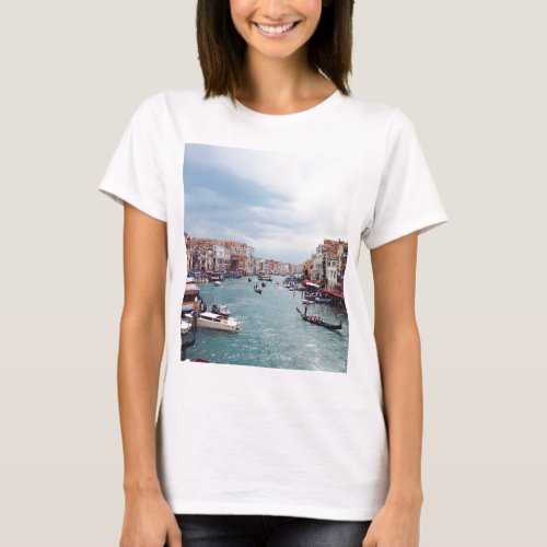 Vintage Italy Venice Canal Photo T_Shirt