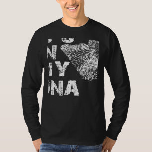 Vintage It's In My DNA Algeria Map Thumbprint Alge T-Shirt