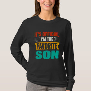 Vintage It's Official I'm The Favorite Son Men Boy T-Shirt