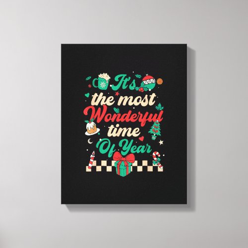Vintage Its The Most Wonderful Time Of The Year C Canvas Print