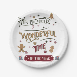 Vintage It's The Most Wonderful Time Paper Plates