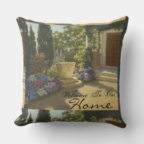 Vintage Ivan Choultse Jardin Villa Cypris    Outdoor Pillow