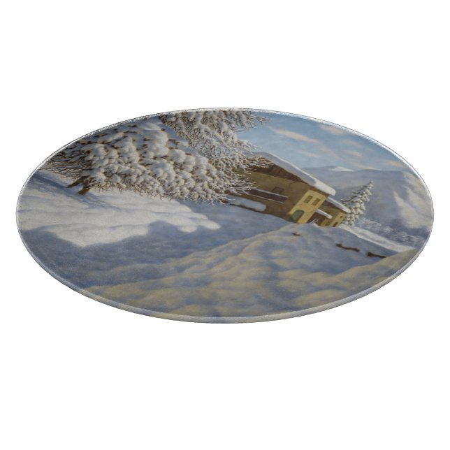 Vintage Ivan Choultse Winter Landscape  Cutting Board (Corner)