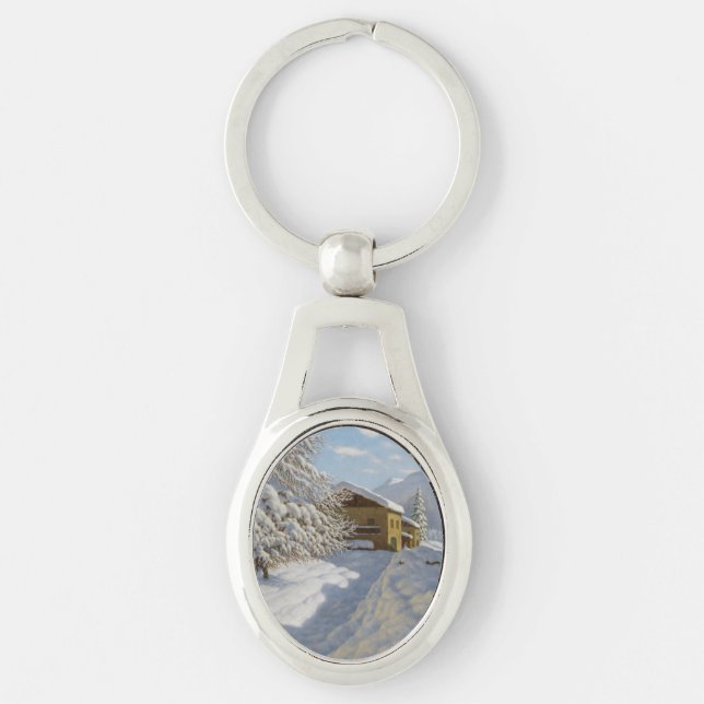 Vintage Ivan Choultse Winter Landscape    Keychain (Front)