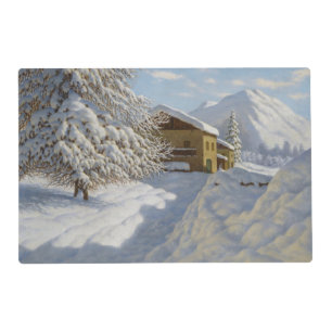 Vintage Ivan Choultse Winter Landscape Placemat