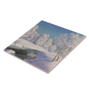 Vintage Ivan Choultse Winter Morning in Engadine Ceramic Tile