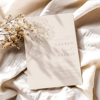 Vintage Ivory Boho Floral Wedding Invitation