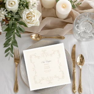 Vintage Ivory Book New Chapter Begins Shower Napkins
