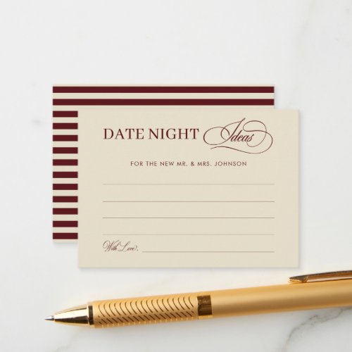 Vintage Ivory & Burgundy Stripes Date Night Ideas