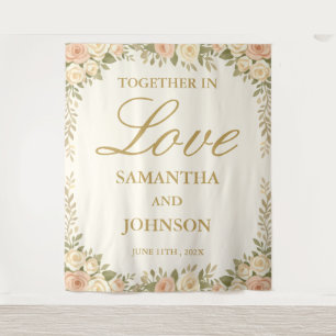 Vintage Ivory Elegant Wedding Backdrops Banner