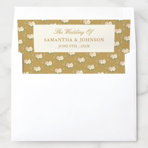 Vintage Ivory Floral Wedding Envelope Liner