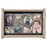 Vintage Ivory Framed Personalized Photo Collage Serving Tray at Zazzle