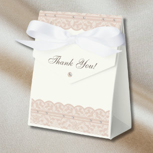 Vintage Ivory Pearl Regency Lace Bridal Shower Favor Boxes