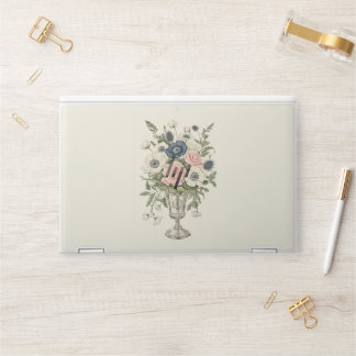 Vintage ivory pink blue mauve green flowers HP laptop skin