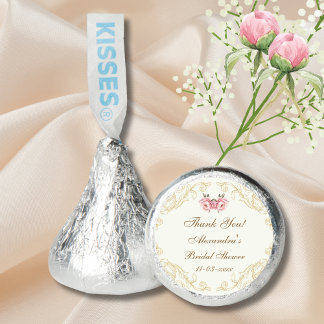 Vintage Ivory Pink Peony Bridal Shower Thank You Hershey®'s Kisses®