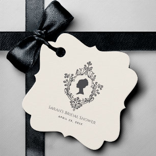 Vintage Ivory Regency Lady in Crest Bridal Shower Favor Tags