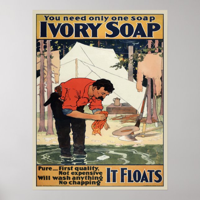 Vintage Ivory Soap Advertisement Poster (Front)