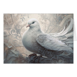 Vintage Ivory White Wedding Dove Cards